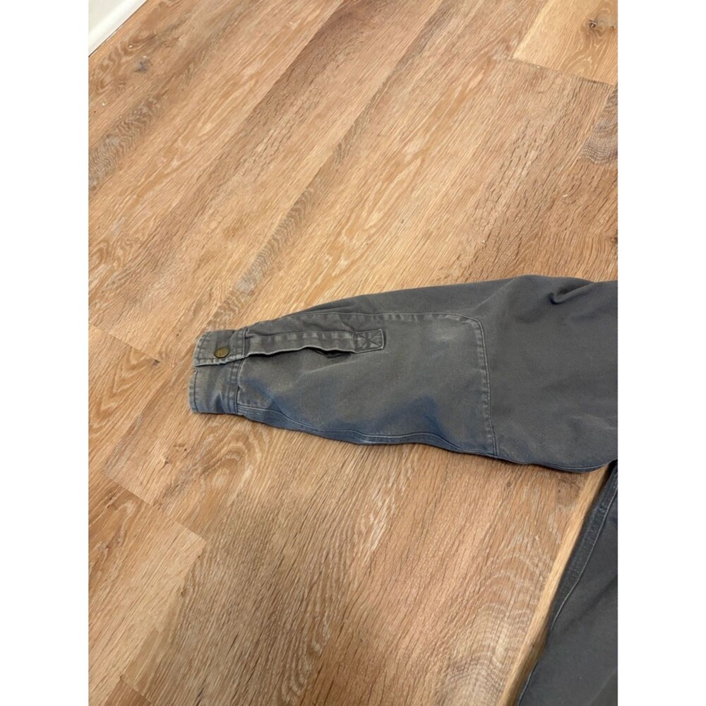Carhartt Hubbard Plaid Flannel Lined Shirt Jacket XL Shadow Grey Canvas Snap Up - Picture 6 of 8